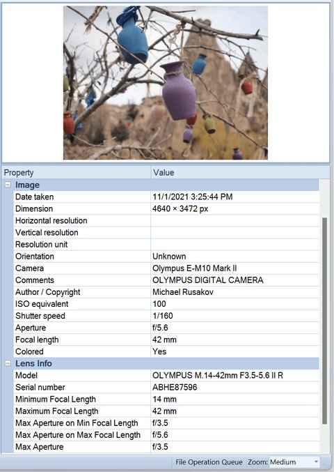 WinCatalog 2021.5 Displays Image and Lens Info